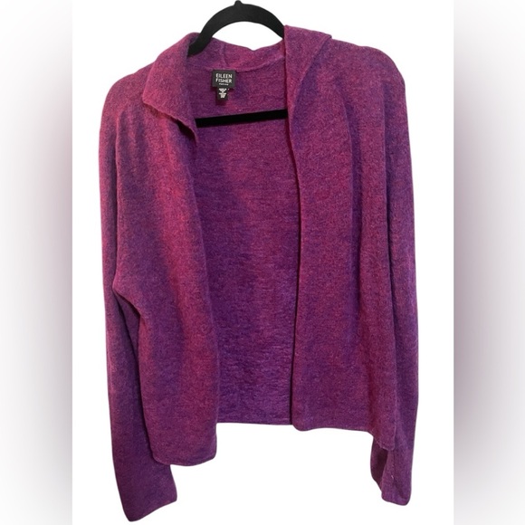 Eileen Fisher Purple Wool Blend Cardigan Sweater Sz Petite - Picture 1 of 7